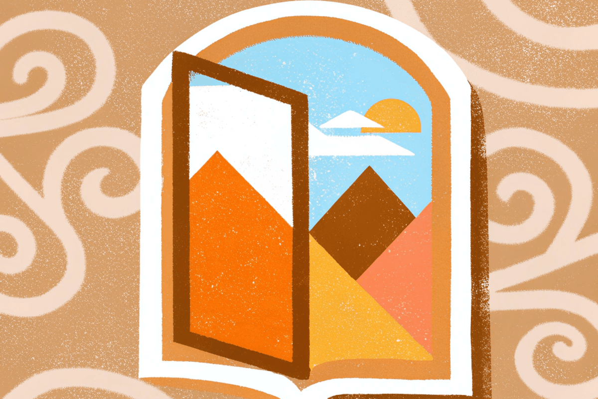 Porta em forma de livro